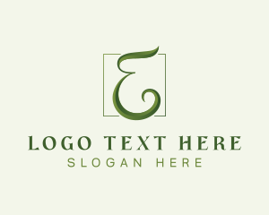 Vegan - Green Eco Letter E logo design