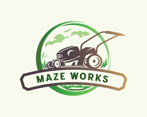 Lawn Grass Cutter logo design