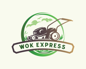 Lawn Grass Cutter logo design