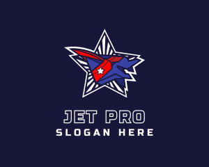 Jet - American Fighter Jet logo design
