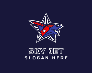 American Fighter Jet logo design