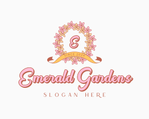 Cute Floral Wreath logo design