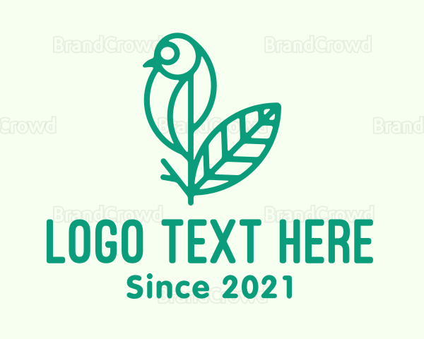 Green Natural Bird Plant Logo