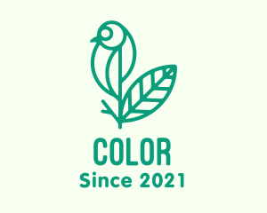 Passerine - Green Natural Bird Plant logo design