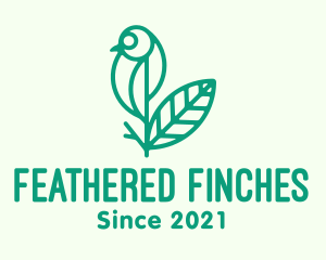 Green Natural Bird Plant logo design