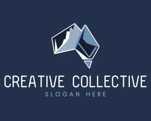 Geometric Blue Australia logo design