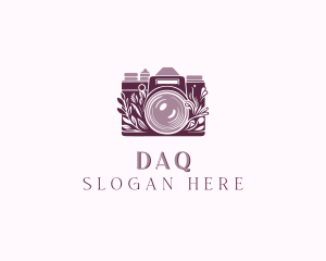 Vlog - Camera Floral Videographer logo design