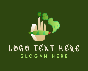 Cigar - Hand Smoking Joint logo design