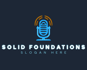 Audio Transcriber - Podcast Sound Microphone logo design