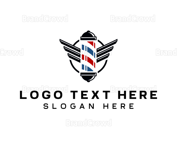 Barber Pole Haircut Logo