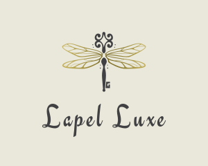 Luxe Dragonfly Key logo design