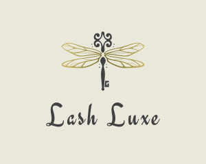 Luxe Dragonfly Key logo design