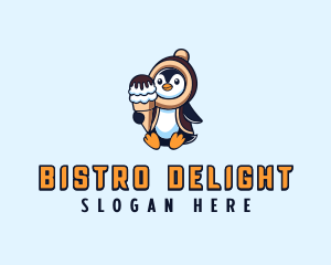 Penguin Sundae Creamery logo design