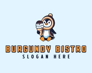 Penguin Sundae Creamery logo design