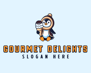 Penguin Sundae Creamery logo design