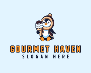 Penguin Sundae Creamery logo design