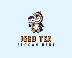 Penguin Sundae Creamery logo design