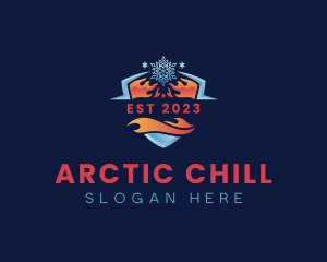 Ice - Ice Fire Shield logo design