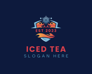 Ice Fire Shield logo design