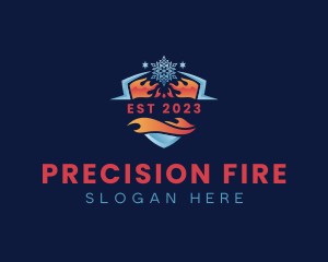 Ice Fire Shield logo design