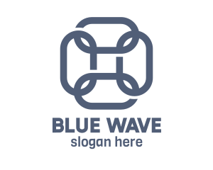 Blue Square Chain logo design