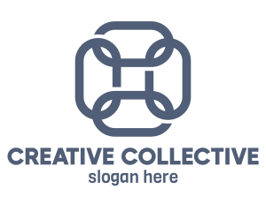 Collective - Blue Square Chain logo design