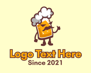 Pint - Beer Froth Mascot logo design