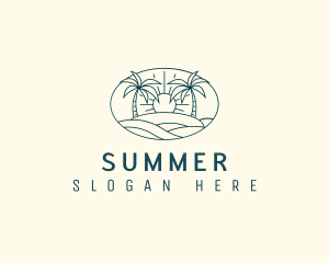 Tropical Beach Sunset logo design