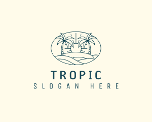 Tropical Beach Sunset logo design