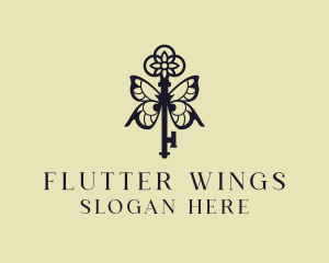 Butterfly Wings Key  logo design