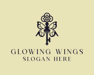 Butterfly Wings Key  logo design