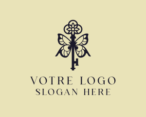 Luxe - Butterfly Wings Key logo design