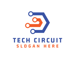 Circuitry - Digital Circuitry Letter D logo design