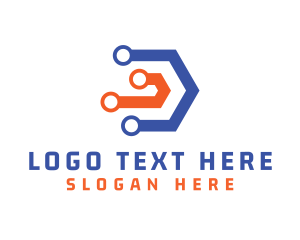 Tech - Digital Circuitry Letter D logo design