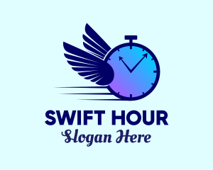 Fast Wing Stopwatch logo design