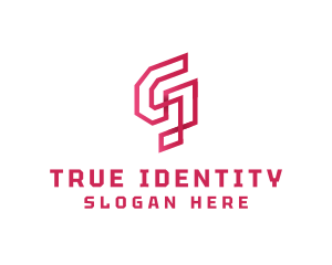 Identity - Red Outline Letter G logo design