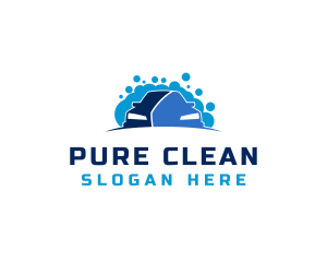 Car Wash Bubble Cleaning logo design