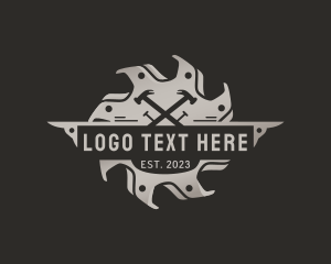 Lumber - Hammer Nail Saw logo design