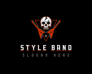 Skull Guitar Rock logo design