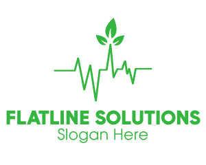 Green Leaves Heartbeat logo design