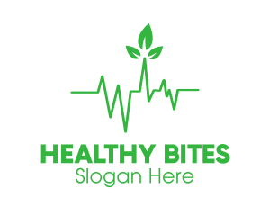 Green Leaves Heartbeat logo design