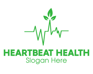 Green Leaves Heartbeat logo design