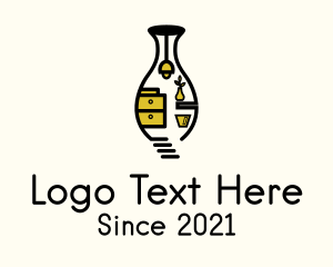Bottle - Vase House Fixture logo design