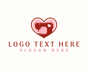 Needle - Sewing Tailor Heart logo design