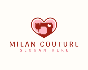 Sewing Tailor Heart logo design