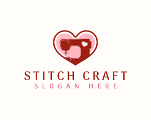 Sew - Sewing Tailor Heart logo design