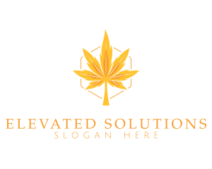 High - Marijuana Autumn Leaf logo design