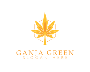 Ganja - Marijuana Autumn Leaf logo design