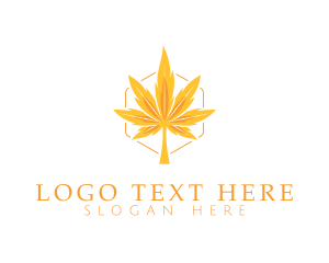 Weed - Marijuana Autumn Leaf logo design