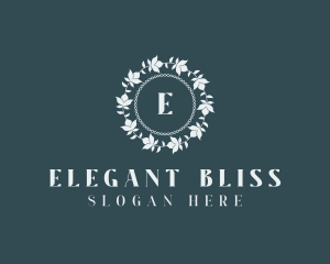 Flower Wreath Wedding logo design